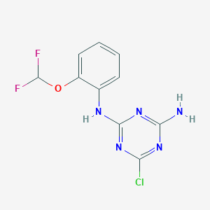 molecular formula C10H8ClF2N5O B3820444 6-chloro-N-[2-(difluoromethoxy)phenyl]-1,3,5-triazine-2,4-diamine 