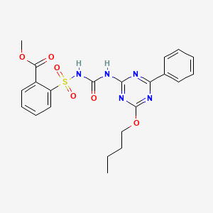 molecular formula C22H23N5O6S B3820454 methyl 2-[({[(4-butoxy-6-phenyl-1,3,5-triazin-2-yl)amino]carbonyl}amino)sulfonyl]benzoate 