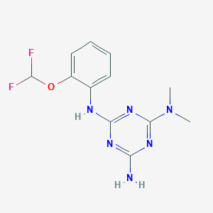 molecular formula C12H14F2N6O B3820467 N~4~-[2-(difluoromethoxy)phenyl]-N~2~,N~2~-dimethyl-1,3,5-triazine-2,4,6-triamine 