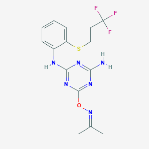 6-(propan-2-ylideneamino)oxy-2-N-[2-(3,3,3-trifluoropropylsulfanyl)phenyl]-1,3,5-triazine-2,4-diamine