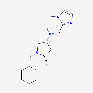 molecular formula C16H26N4O B3820486 1-(cyclohexylmethyl)-4-{[(1-methyl-1H-imidazol-2-yl)methyl]amino}-2-pyrrolidinone 