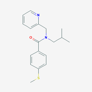 molecular formula C18H22N2OS B3820494 N-isobutyl-4-(methylthio)-N-(pyridin-2-ylmethyl)benzamide 