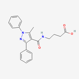 molecular formula C21H21N3O3 B3820500 4-[(5-Methyl-1,3-diphenylpyrazole-4-carbonyl)amino]butanoic acid 