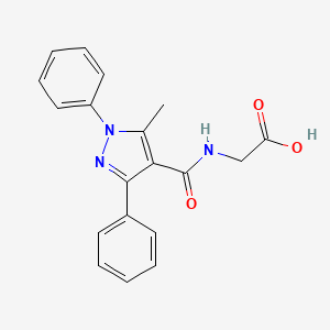 molecular formula C19H17N3O3 B3820509 N-[(5-methyl-1,3-diphenyl-1H-pyrazol-4-yl)carbonyl]glycine 
