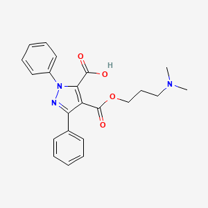 molecular formula C22H23N3O4 B3820516 4-{[3-(dimethylamino)propoxy]carbonyl}-1,3-diphenyl-1H-pyrazole-5-carboxylic acid 