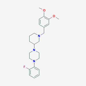 molecular formula C24H32FN3O2 B3820647 1-[1-(3,4-dimethoxybenzyl)-3-piperidinyl]-4-(2-fluorophenyl)piperazine 