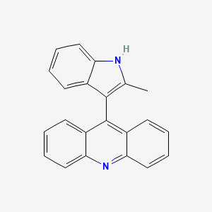 molecular formula C22H16N2 B3820667 9-(2-methyl-1H-indol-3-yl)acridine 
