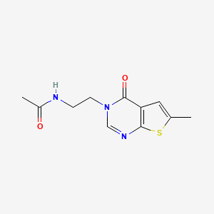 molecular formula C11H13N3O2S B3820670 N-[2-(6-methyl-4-oxothieno[2,3-d]pyrimidin-3(4H)-yl)ethyl]acetamide 