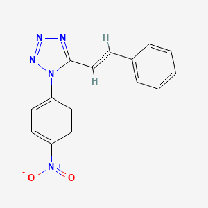 molecular formula C15H11N5O2 B3820673 1-(4-nitrophenyl)-5-(2-phenylvinyl)-1H-tetrazole 