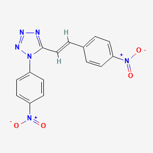 molecular formula C15H10N6O4 B3820680 1-(4-nitrophenyl)-5-[2-(4-nitrophenyl)vinyl]-1H-tetrazole 