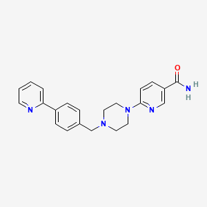molecular formula C22H23N5O B3820701 6-[4-(4-pyridin-2-ylbenzyl)piperazin-1-yl]nicotinamide 