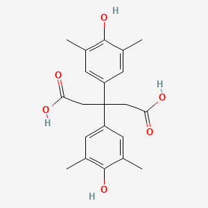 molecular formula C21H24O6 B3820708 3,3-bis(4-hydroxy-3,5-dimethylphenyl)pentanedioic acid 