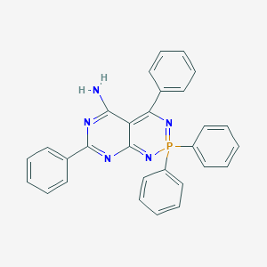 molecular formula C29H22N5P B382072 2,2,4,7-Tetraphenyl-2lambda~5~-pyrimido[4,5-d][1,3,2]diazaphosphinin-5-amine 