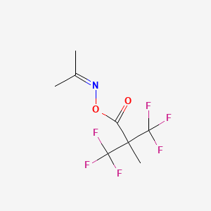 molecular formula C8H9F6NO2 B3820725 acetone O-[3,3,3-trifluoro-2-methyl-2-(trifluoromethyl)propanoyl]oxime 