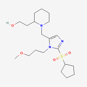 2-(1-{[2-(cyclopentylsulfonyl)-1-(3-methoxypropyl)-1H-imidazol-5-yl]methyl}-2-piperidinyl)ethanol