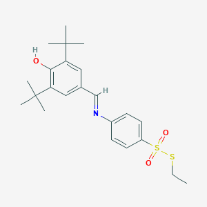 molecular formula C23H31NO3S2 B382080 S-ethyl 4-[(3,5-ditert-butyl-4-hydroxybenzylidene)amino]benzenesulfonothioate 