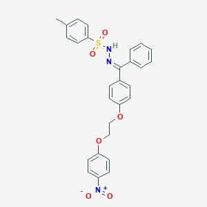 molecular formula C28H25N3O6S B382081 N'-[[4-(2-{4-nitrophenoxy}ethoxy)phenyl](phenyl)methylene]-4-methylbenzenesulfonohydrazide 