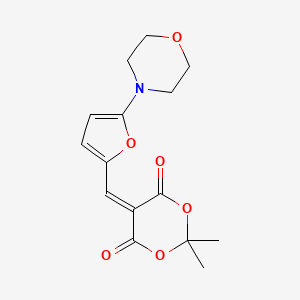 molecular formula C15H17NO6 B3820811 2,2-dimethyl-5-{[5-(4-morpholinyl)-2-furyl]methylene}-1,3-dioxane-4,6-dione 