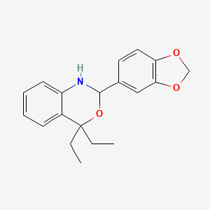 molecular formula C19H21NO3 B3820825 2-(1,3-benzodioxol-5-yl)-4,4-diethyl-1,4-dihydro-2H-3,1-benzoxazine 
