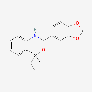 2-(1,3-benzodioxol-5-yl)-4,4-diethyl-1,4-dihydro-2H-3,1-benzoxazine