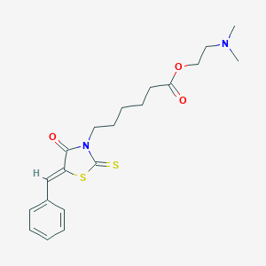 molecular formula C20H26N2O3S2 B382083 2-(Dimethylamino)ethyl 6-(5-benzylidene-4-oxo-2-thioxothiazolidin-3-yl)hexanoate 