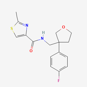 molecular formula C16H17FN2O2S B3820858 N-{[3-(4-fluorophenyl)tetrahydrofuran-3-yl]methyl}-2-methyl-1,3-thiazole-4-carboxamide 