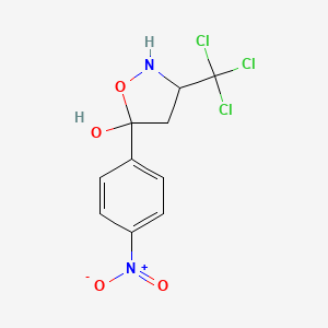 molecular formula C10H9Cl3N2O4 B3820871 5-(4-nitrophenyl)-3-(trichloromethyl)-5-isoxazolidinol 