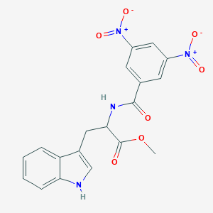 molecular formula C19H16N4O7 B382088 methyl 2-({3,5-bisnitrobenzoyl}amino)-3-(1H-indol-3-yl)propanoate 