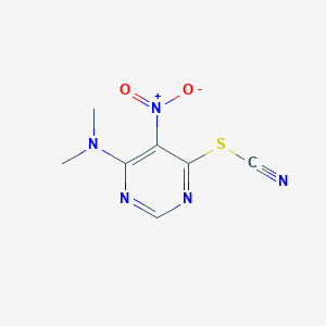 molecular formula C7H7N5O2S B3820889 6-(dimethylamino)-5-nitro-4-pyrimidinyl thiocyanate 