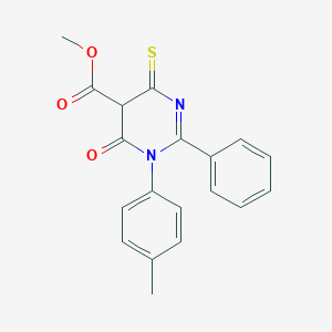 molecular formula C19H16N2O3S B382091 Methyl 1-(4-methylphenyl)-6-oxo-2-phenyl-4-sulfanylidenepyrimidine-5-carboxylate CAS No. 302936-83-0