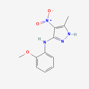 molecular formula C11H12N4O3 B3820914 N-(2-methoxyphenyl)-3-methyl-4-nitro-1H-pyrazol-5-amine 