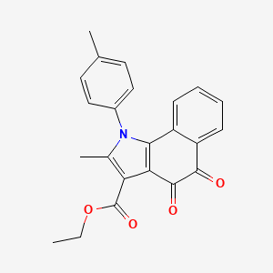 molecular formula C23H19NO4 B3820920 ethyl 2-methyl-1-(4-methylphenyl)-4,5-dioxo-4,5-dihydro-1H-benzo[g]indole-3-carboxylate 