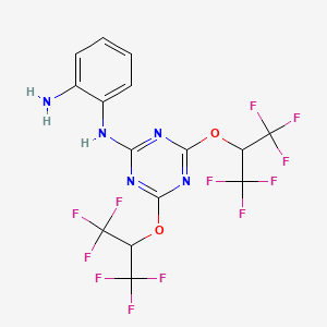 molecular formula C15H9F12N5O2 B3820929 (2-aminophenyl){4,6-bis[2,2,2-trifluoro-1-(trifluoromethyl)ethoxy]-1,3,5-triazin-2-yl}amine 