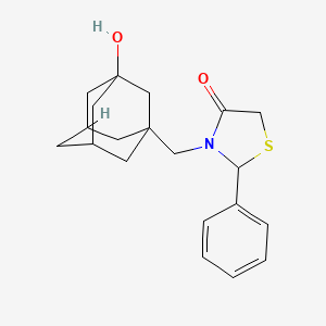 molecular formula C20H25NO2S B3820949 3-[(3-hydroxy-1-adamantyl)methyl]-2-phenyl-1,3-thiazolidin-4-one 
