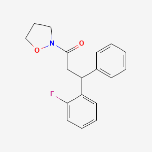 molecular formula C18H18FNO2 B3820969 2-[3-(2-fluorophenyl)-3-phenylpropanoyl]isoxazolidine 