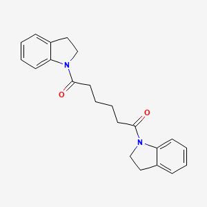molecular formula C22H24N2O2 B3820976 1,1'-(1,6-dioxo-1,6-hexanediyl)diindoline 