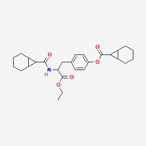 molecular formula C27H35NO5 B3820998 ethyl N,O-bis(bicyclo[4.1.0]hept-7-ylcarbonyl)tyrosinate 