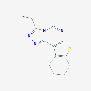 molecular formula C13H14N4S B382100 5-Ethyl-10-thia-3,4,6,8-tetraazatetracyclo[7.7.0.0^{2,6}.0^{11,16}]hexadeca-1(9),2,4,7,11(16)-pentaene CAS No. 302939-17-9