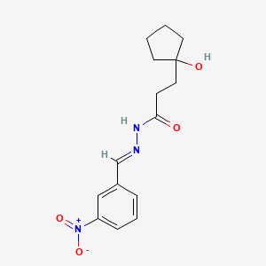 molecular formula C15H19N3O4 B3821014 3-(1-hydroxycyclopentyl)-N'-(3-nitrobenzylidene)propanohydrazide 