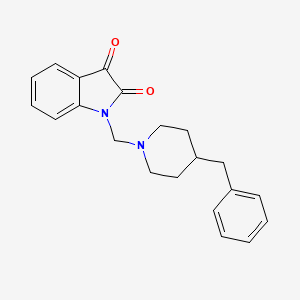 molecular formula C21H22N2O2 B3821043 1-[(4-benzyl-1-piperidinyl)methyl]-1H-indole-2,3-dione 