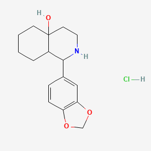 molecular formula C16H22ClNO3 B3821058 1-(1,3-benzodioxol-5-yl)-4a-hydroxydecahydroisoquinolinium chloride 