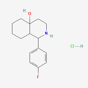 molecular formula C15H21ClFNO B3821076 1-(4-fluorophenyl)-4a-hydroxydecahydroisoquinolinium chloride 