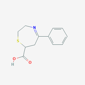 molecular formula C12H13NO2S B3821082 5-phenyl-2,3,6,7-tetrahydro-1,4-thiazepine-7-carboxylic acid 