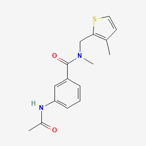 molecular formula C16H18N2O2S B3821150 3-(acetylamino)-N-methyl-N-[(3-methyl-2-thienyl)methyl]benzamide 