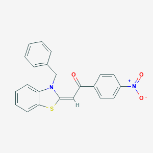 molecular formula C22H16N2O3S B382116 2-(3-benzyl-1,3-benzothiazol-2(3H)-ylidene)-1-{4-nitrophenyl}ethanone 