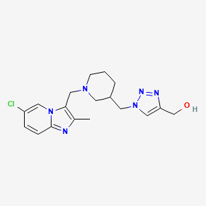 molecular formula C18H23ClN6O B3821163 [1-({1-[(6-chloro-2-methylimidazo[1,2-a]pyridin-3-yl)methyl]-3-piperidinyl}methyl)-1H-1,2,3-triazol-4-yl]methanol 