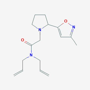 molecular formula C16H23N3O2 B3821171 N,N-diallyl-2-[2-(3-methylisoxazol-5-yl)pyrrolidin-1-yl]acetamide 