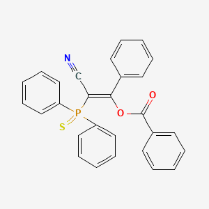 molecular formula C28H20NO2PS B3821176 2-cyano-2-(diphenylphosphorothioyl)-1-phenylvinyl benzoate 