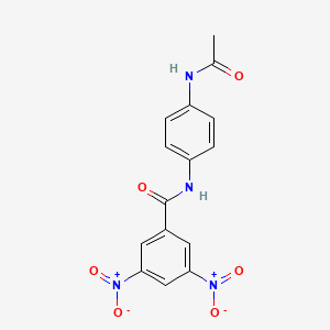 molecular formula C15H12N4O6 B3821198 N-[4-(acetylamino)phenyl]-3,5-dinitrobenzamide 