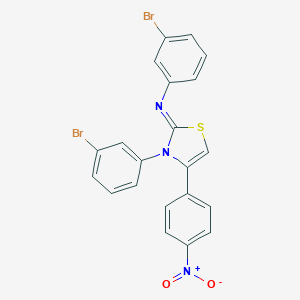 molecular formula C21H13Br2N3O2S B382120 3-(3-Bromophenyl)-2-[(3-bromophenyl)imino]-4-{4-nitrophenyl}-2,3-dihydro-1,3-thiazole 